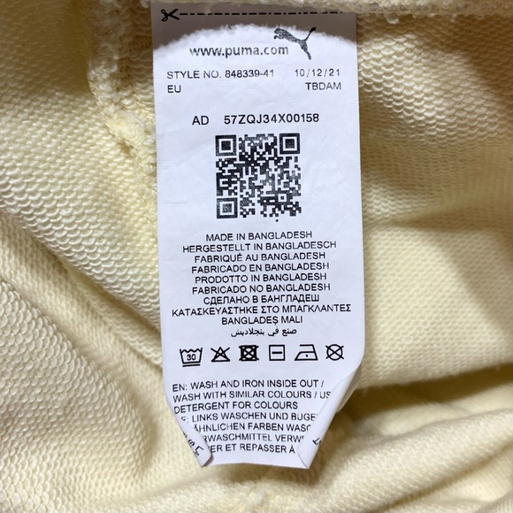 Puma NWOT Pale Yellow High Waist Sweat Leisure Sportwear Shorts Size XS - Picture 5 of 11